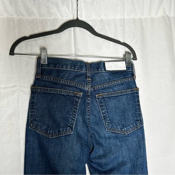 Re/Done Raw Hem Hidden Button Fly Slim Jeans Size 24 - Picture 6 of 7